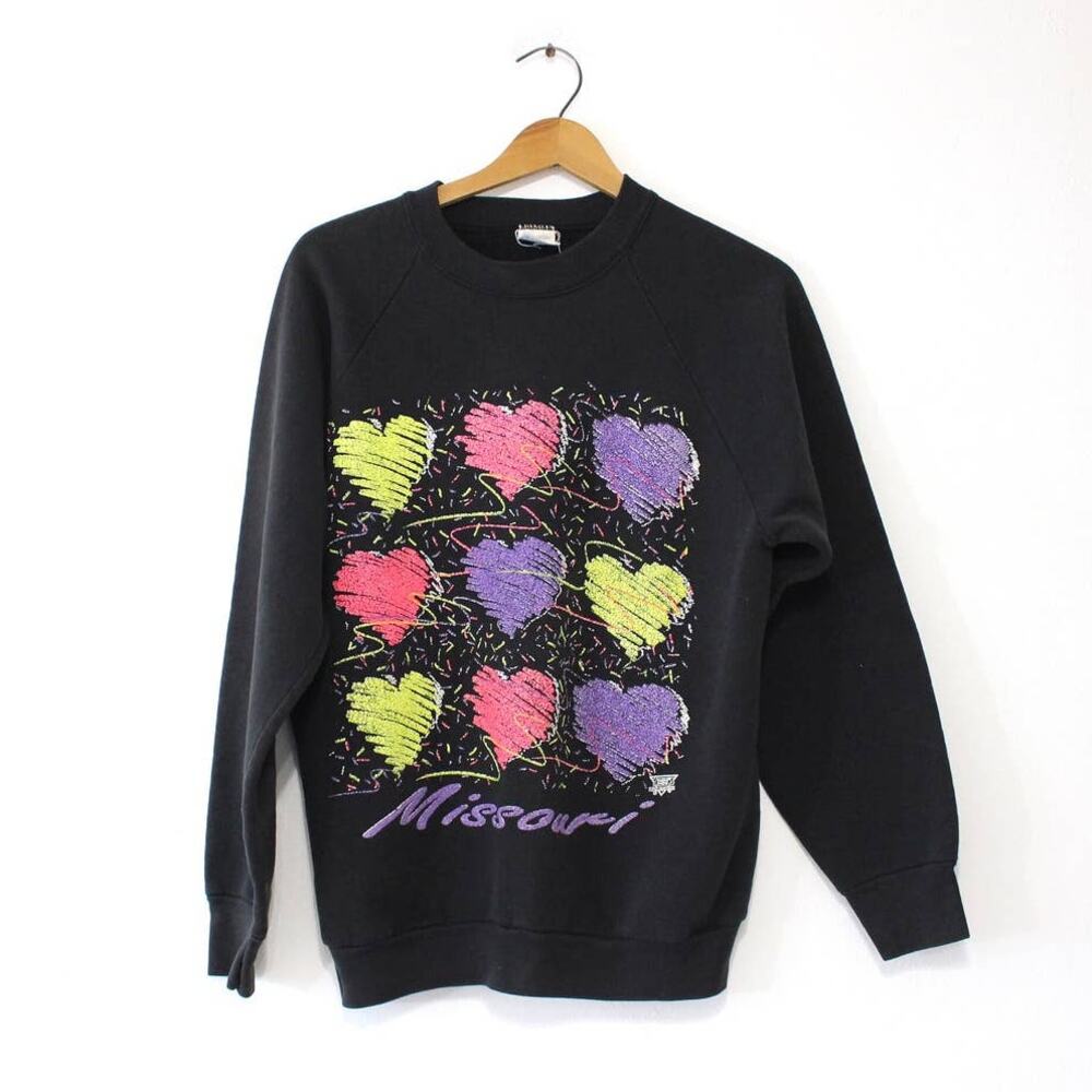 Vintage Missouri Hearts Sweatshirt Large